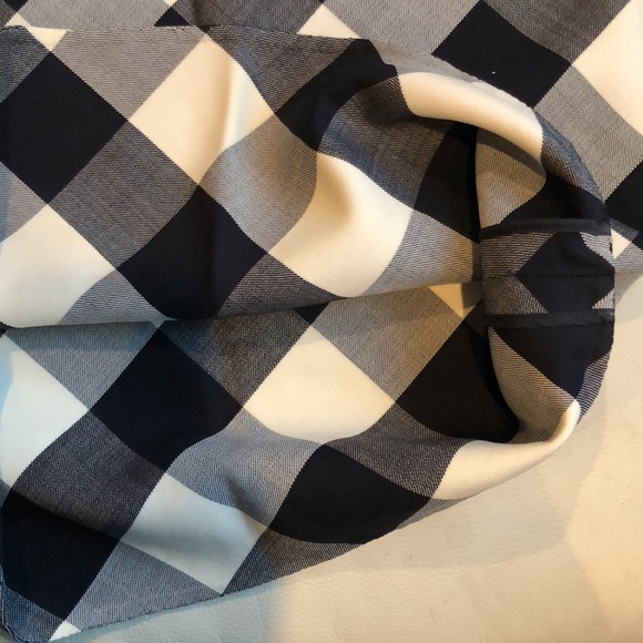 Oscar de la Renta navy/white ginham skirt - Picture 7 of 8